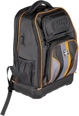 Klein Tools 62805BPTECH 28-Pocket Laptop Backpack Tool Bag, Tradesman Pro Extra-Large Tech Tool Backpack with Molded Bottom, Charging Port