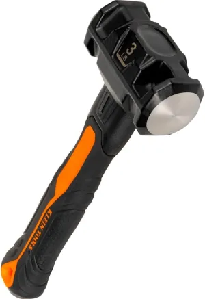 Klein Tools H80693 Sledgehammer, 3-Pound Dual-Faced Hammer with Fiberglass Handle, Shock-Resistant Design for Striking and Demolition, Includes Lanyard Hole