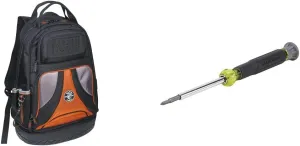 Klein Tools Tradesman Pro Tool Backpack Bundle with Electronics Screwdriver Set