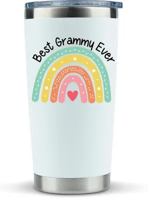 KLUBI Grammy Mothers Day Gifts for Grammy - 20 Ounce Grammy Tumbler With Lid And Straw Grammy Gift Ideas Best Grammy Mug Best Grammy Ever Grammie Coffee Mug Happy Birthday Grammy Gift for Grammy