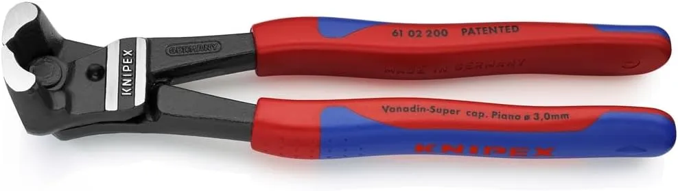 KNIPEX - 62 02 200 Tools - High Leverage Bolt End Cutting Nippers, Multi-Component (6102200)