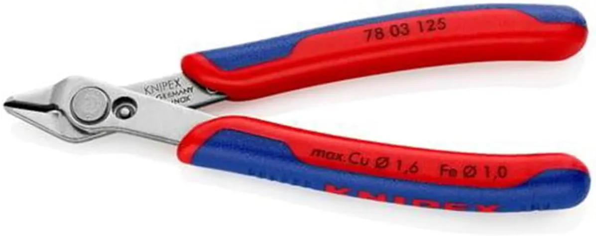 KNIPEX Tools - Electronics Super Knips, INOX Steel, Multi-Component (7803125), 5-Inch