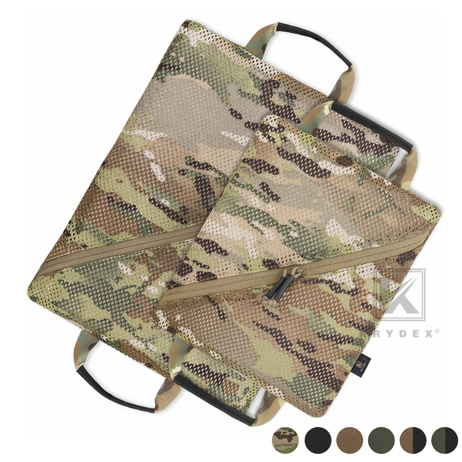Krydex Tactical Storage Mesh Pouch Set Insert Modular Utility Admin Pockets Travel Organizer EDC Bag