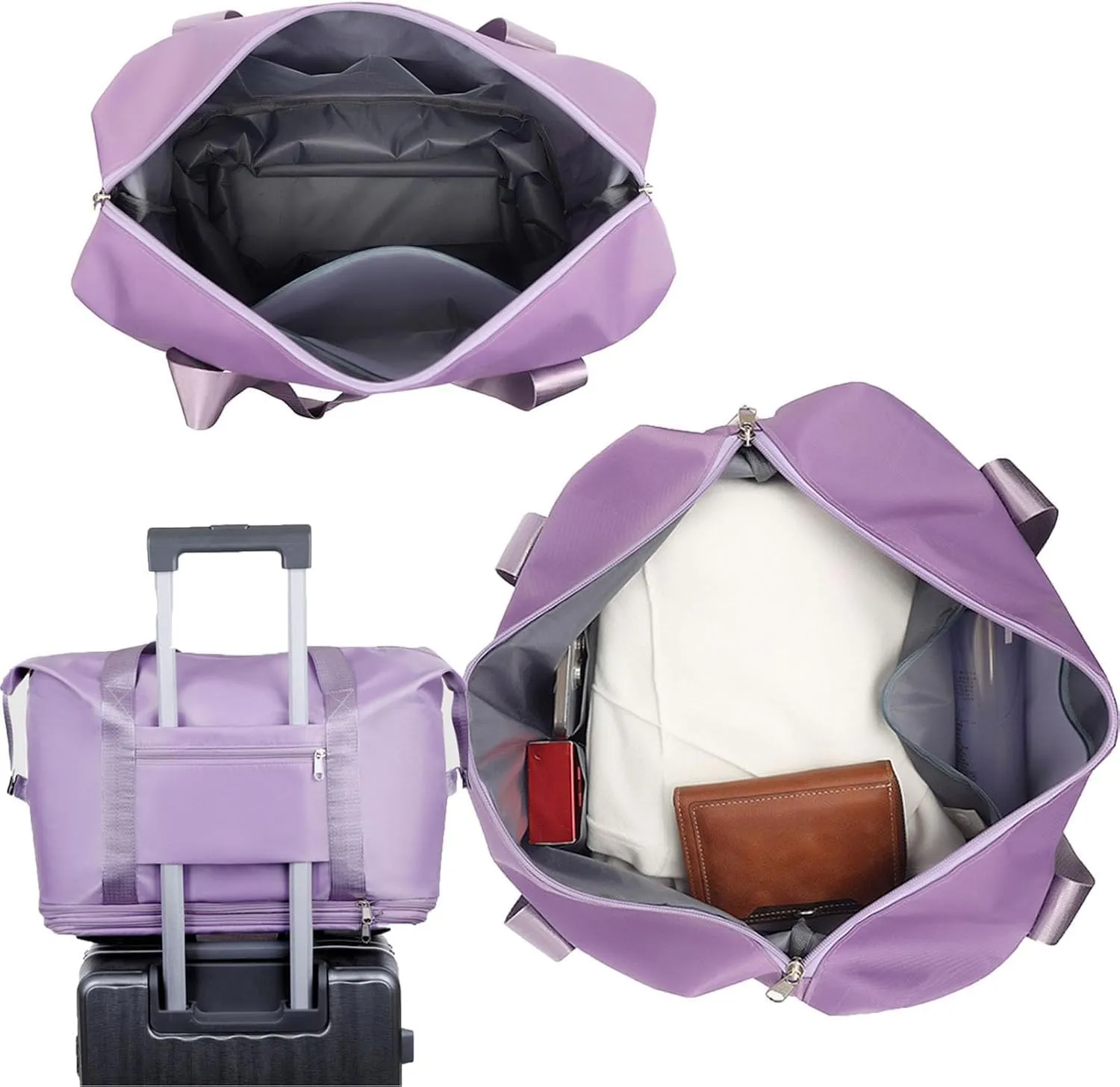 Kulken Travel Bag with Wheels, New Large Capacity Travel Bag, Universal Wheel Removable, For Short Waterproof Travel Storage Bags (Pink)
