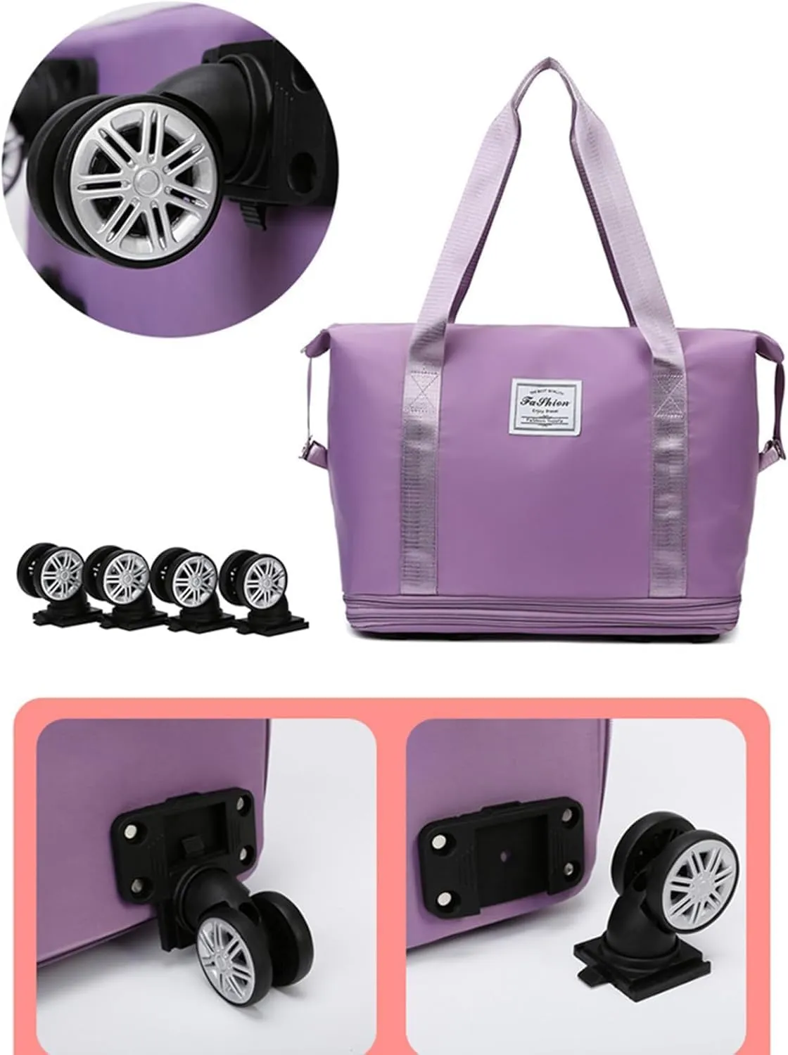 Kulken/pepepo/beente travel Bag With Wheels,Kulken Travel Bag,2025 New Large Capacity Travel Bag - Universal Wheel Removable,Wheel-Equipped (A)