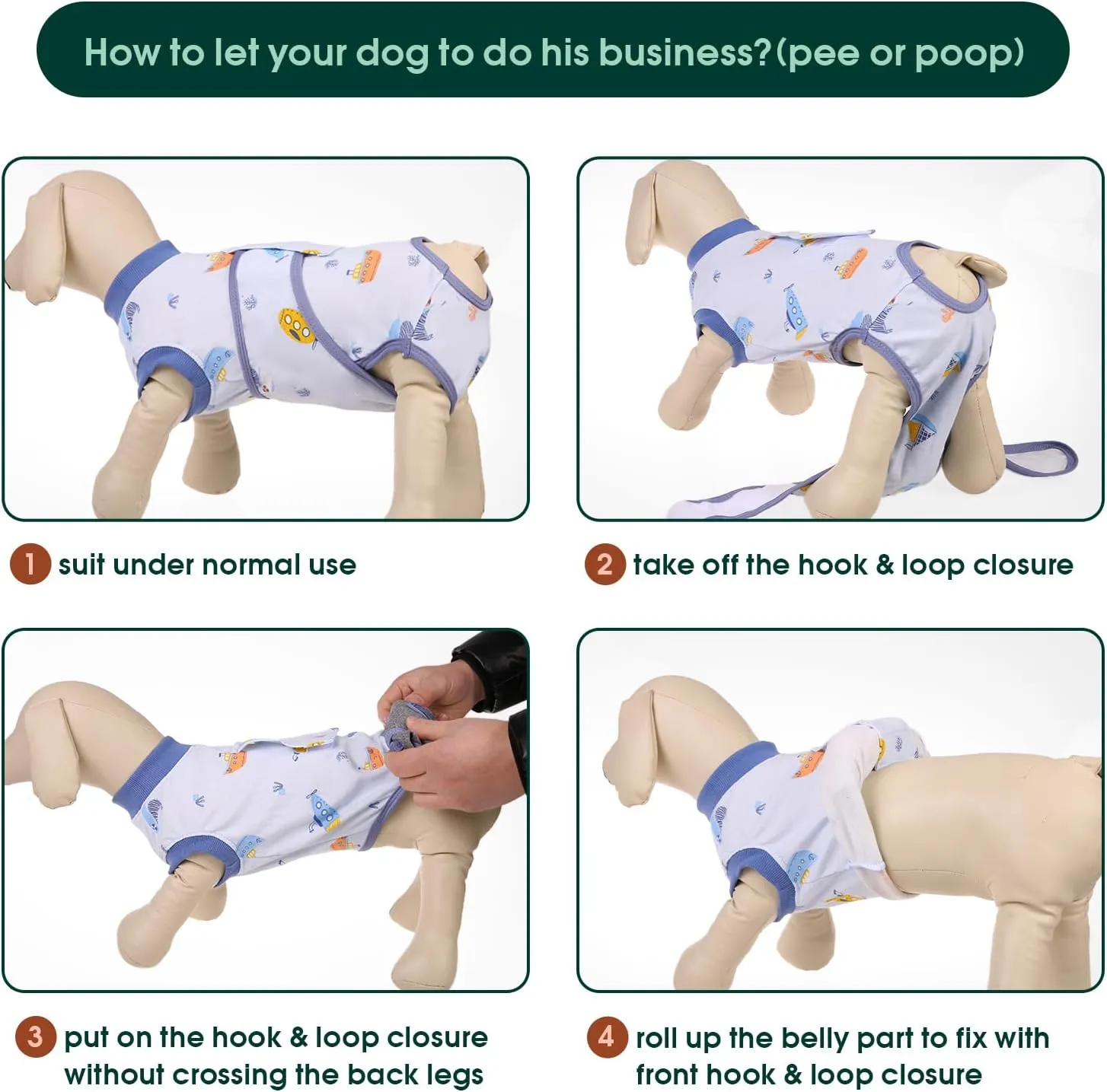 Kuoser Recovery Suit for Dogs Cats After Surgery, Professional Pet Recovery Shirt Dog Abdominal Wounds Bandages, Substitute E-Collar & Cone,Prevent Licking Dog Onesies Pet Surgery Recovery Suit
