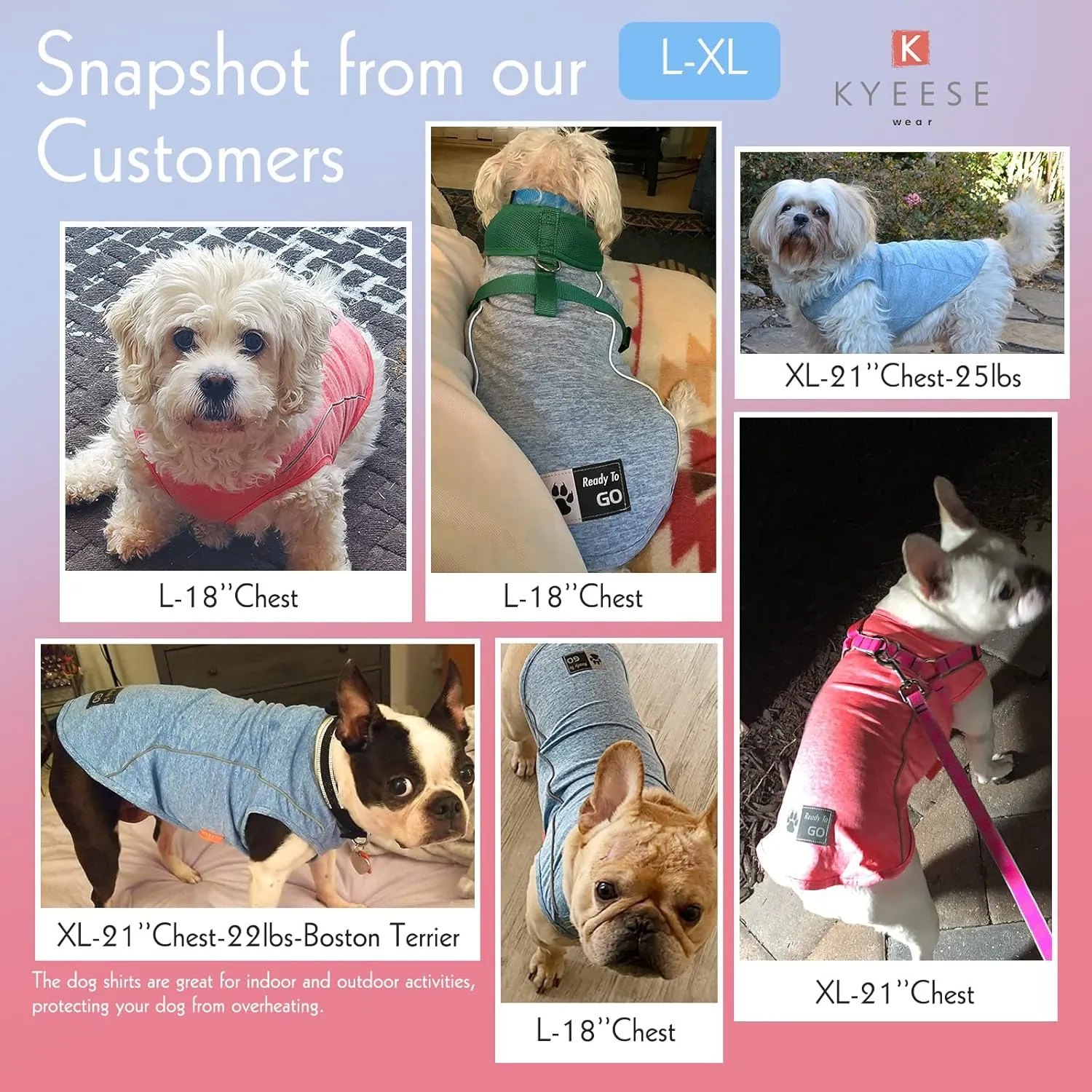 KYEESE 2Pack Dog Shirt with Reflective Stripe Athletic Tank Top Pet T Shirt Breathable Stretchy Sleeveless Dog Vest,Grey Blue,XL