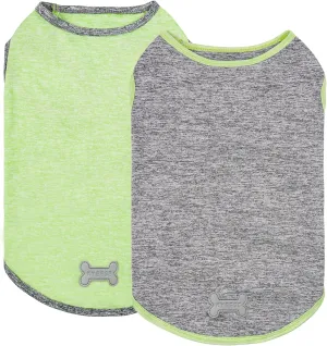 KYEESE 2Pack Dog Shirts Small Dog Shirt with Reflective Label Soft Tank Top Sun Protection Stretchy Sleeveless Pet Vest Lightweight Quick Dry Pet Clothes, Large