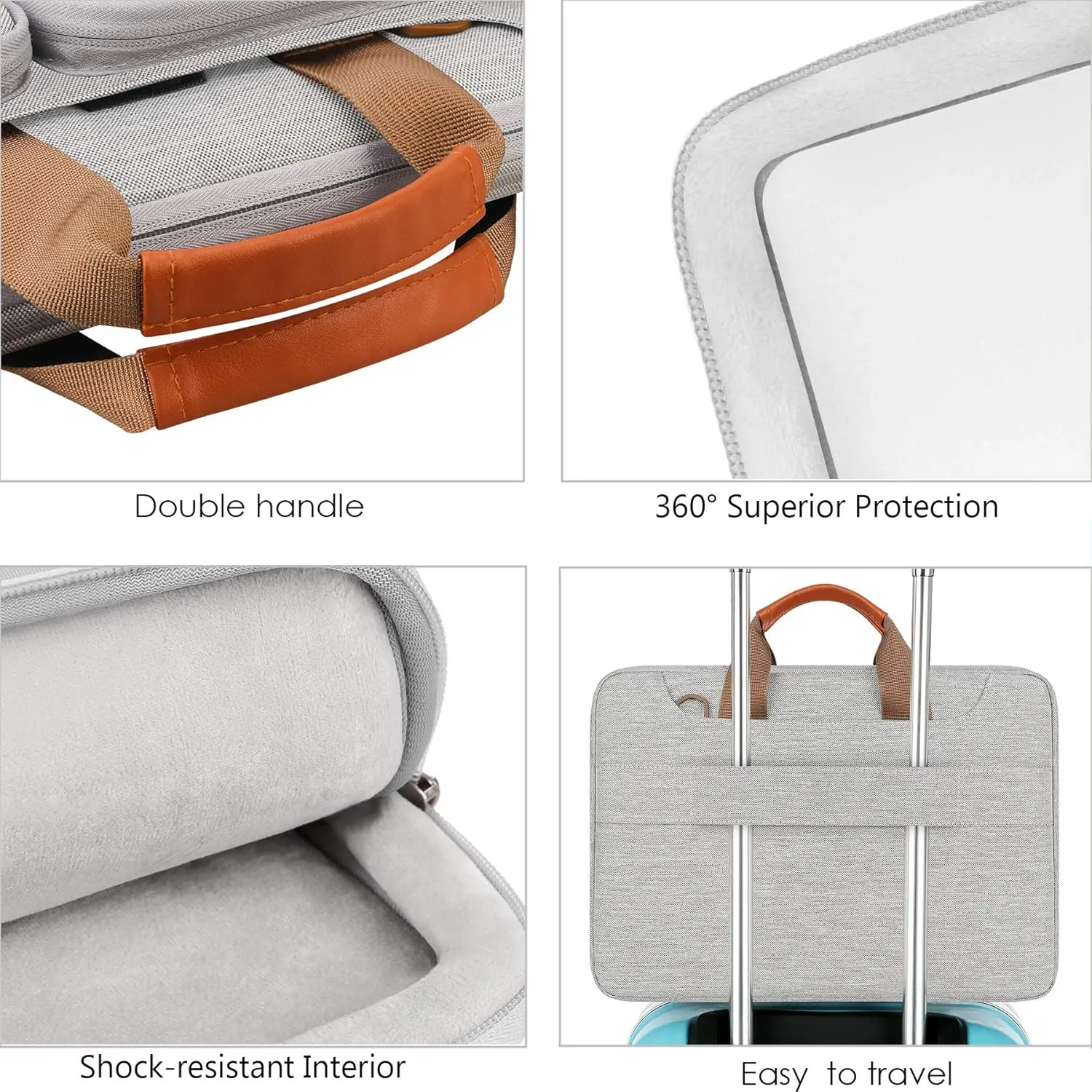 Lacdo 360° Protective Laptop Shoulder Bag, 14 inch Computer Bag for 14 inch New MacBook Pro M4/M3/M2/M1 Chips Pro Max A3112 A3401 A3185 A2918 A2992 A2779 A2442 2024-2021 Computer Messenger Bag, Gray