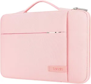 Lacdo 360° Protective Laptop Sleeve Case for 13 inch New MacBook Air M4 A3240 2025, M3 A3113, M2 A2681, M1 A2337 | 13" MacBook Pro M2/M1 A2338 A2251 | 13" iPad Air M3 / iPad Pro M4 Computer Bag, Pink