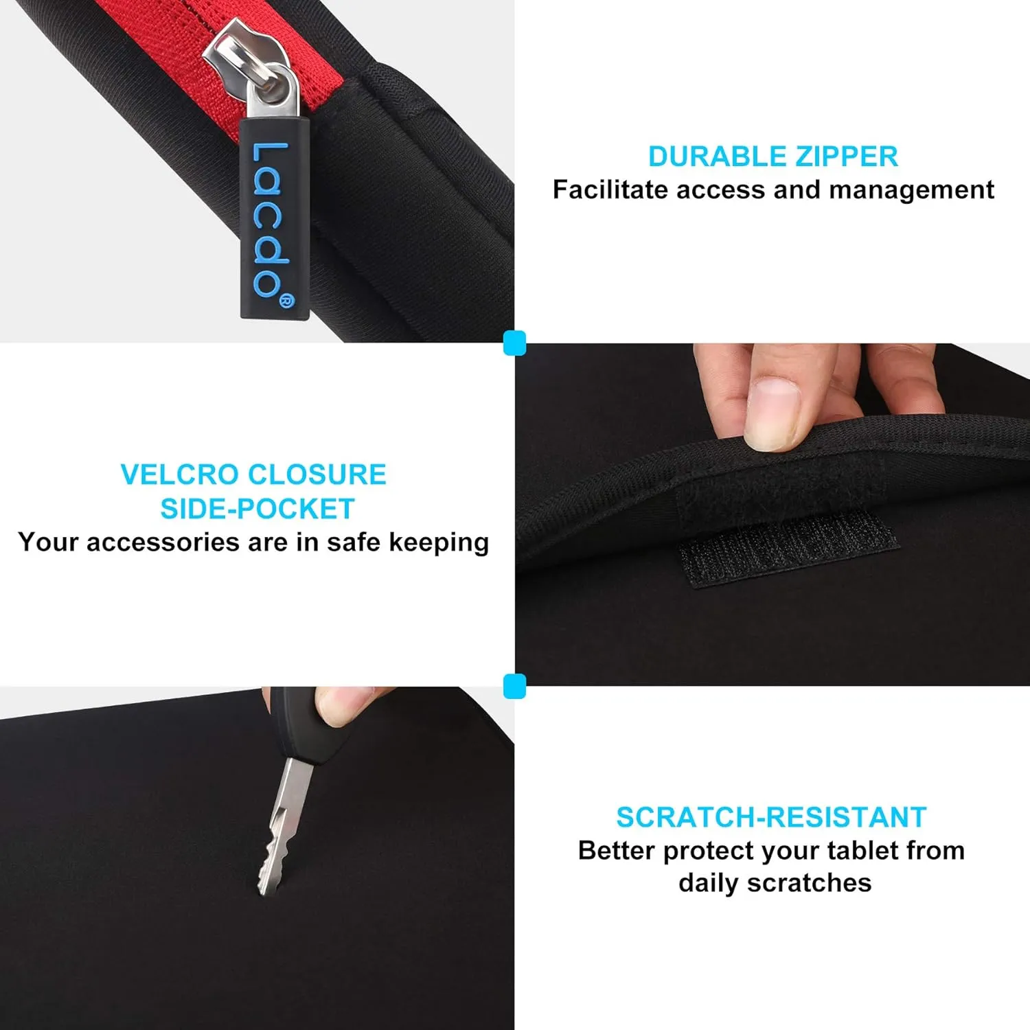 Lacdo Tablet Sleeve Case for 13 inch New iPad Air M3 M2 2025-2024, 13 inch New iPad Pro M4 2024, 12.9 inch iPad Pro 6 5 4 3 2022-2018 with Magic Keyboard and Smart Keyboard Folio Protective Bag, Red