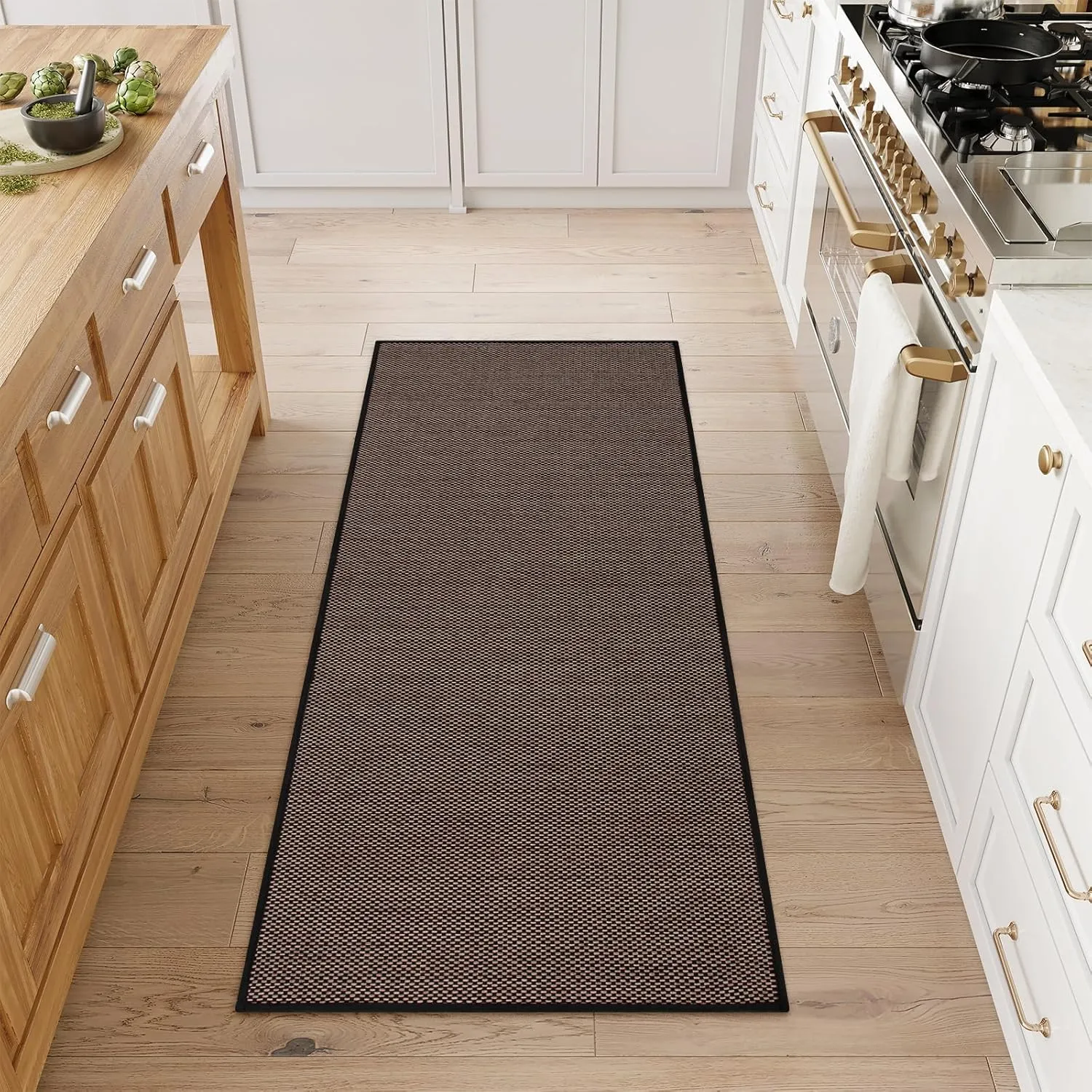 Lahome Farmhouse Black Runner Rug, 2x5 Runners for Hallways Entryway Non Slip Washable Kitchen Rugs, Neutral Non Shedding Floor Carpet for Entry Bathroom