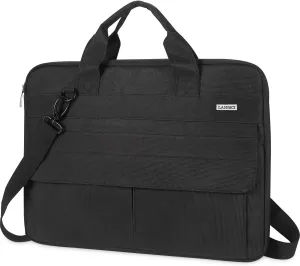 LANDICI Laptop Bag Carrying Case 15.6 Inch with Shoulder Strap, Slim Waterproof Computer Sleeve Cover Compatible with MacBook Pro 15/16, 15-16 Inch HP Acer Dell Lenovo ASUS Laptop, Black