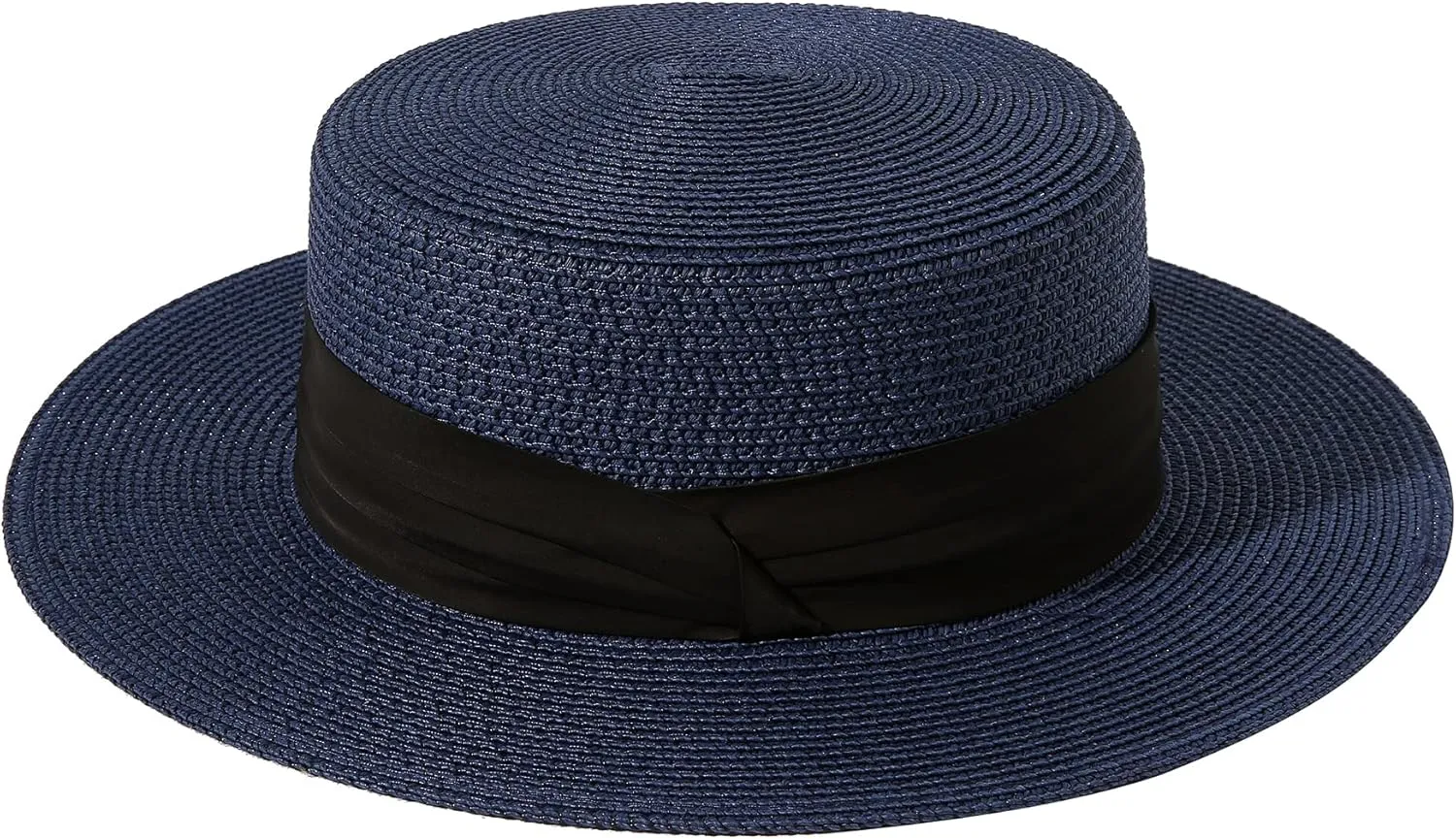 Lanzom Sun Hats for Women Wide Brim Straw Boater Hat Foldable Packable Beach Hat for Summer Fit Size 6 8/7-7 1/4