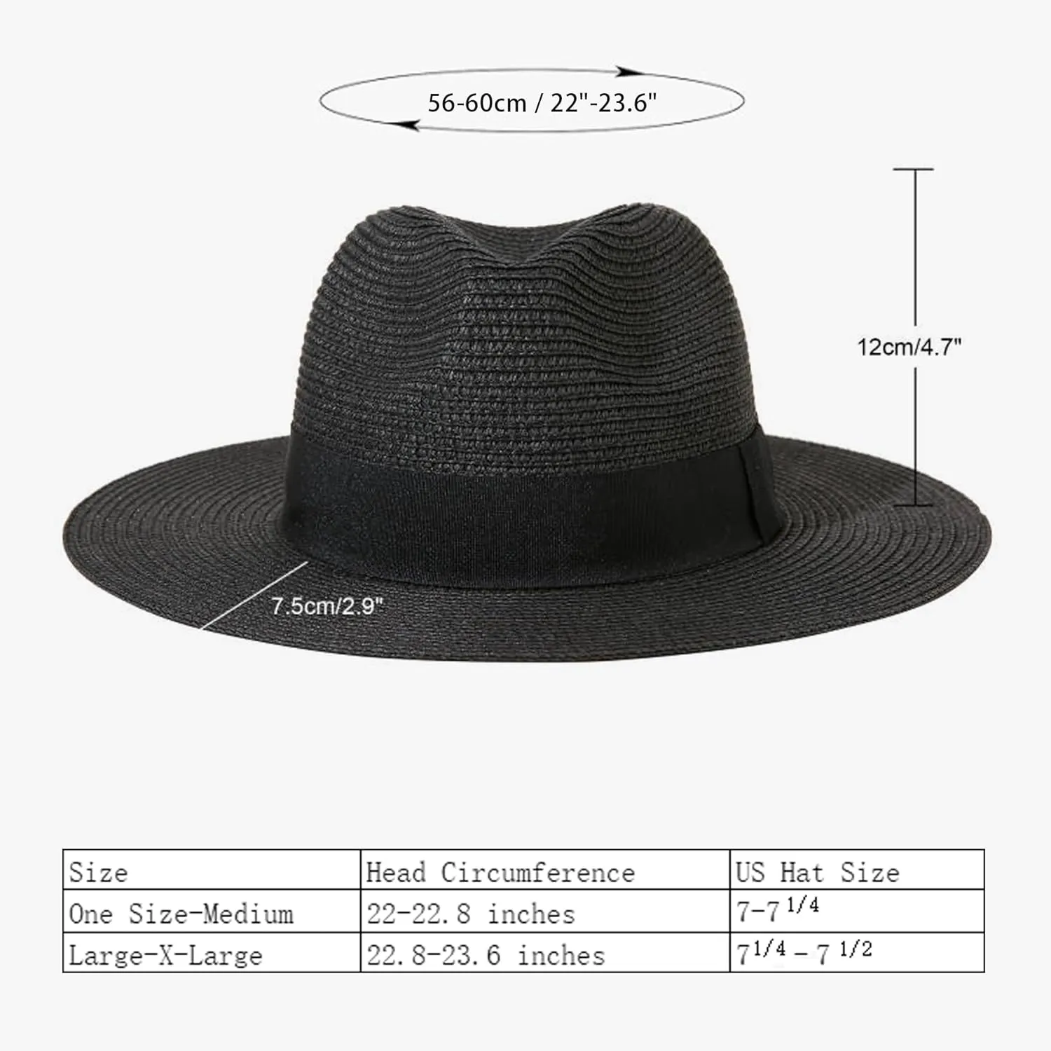 Lanzom Women Wide Brim Straw Panama Roll up Hat Fedora Beach Sun Hat UPF50 