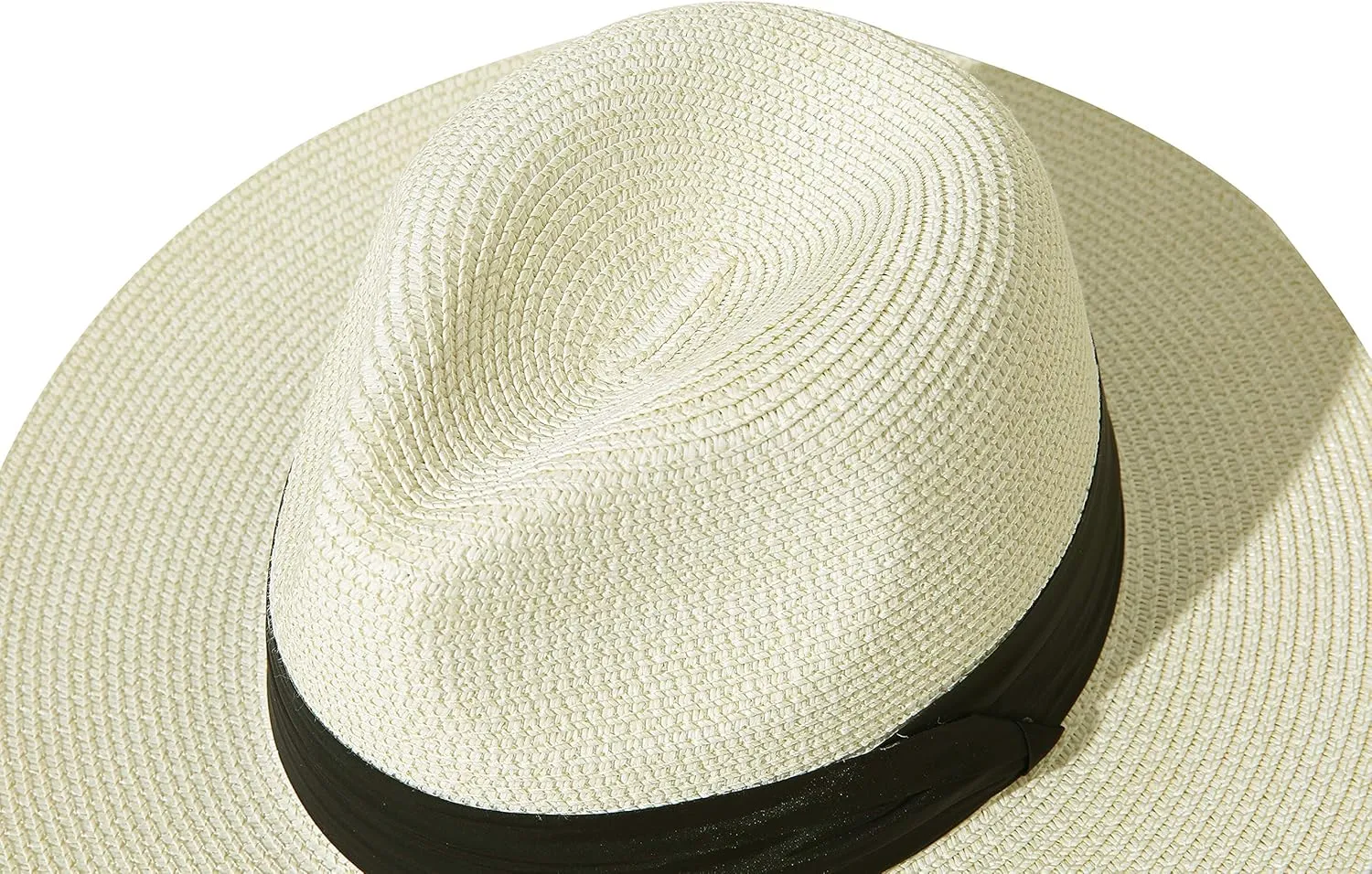 Lanzom Women Wide Brim Straw Panama Roll up Hat Fedora Beach Sun Hat UPF50 