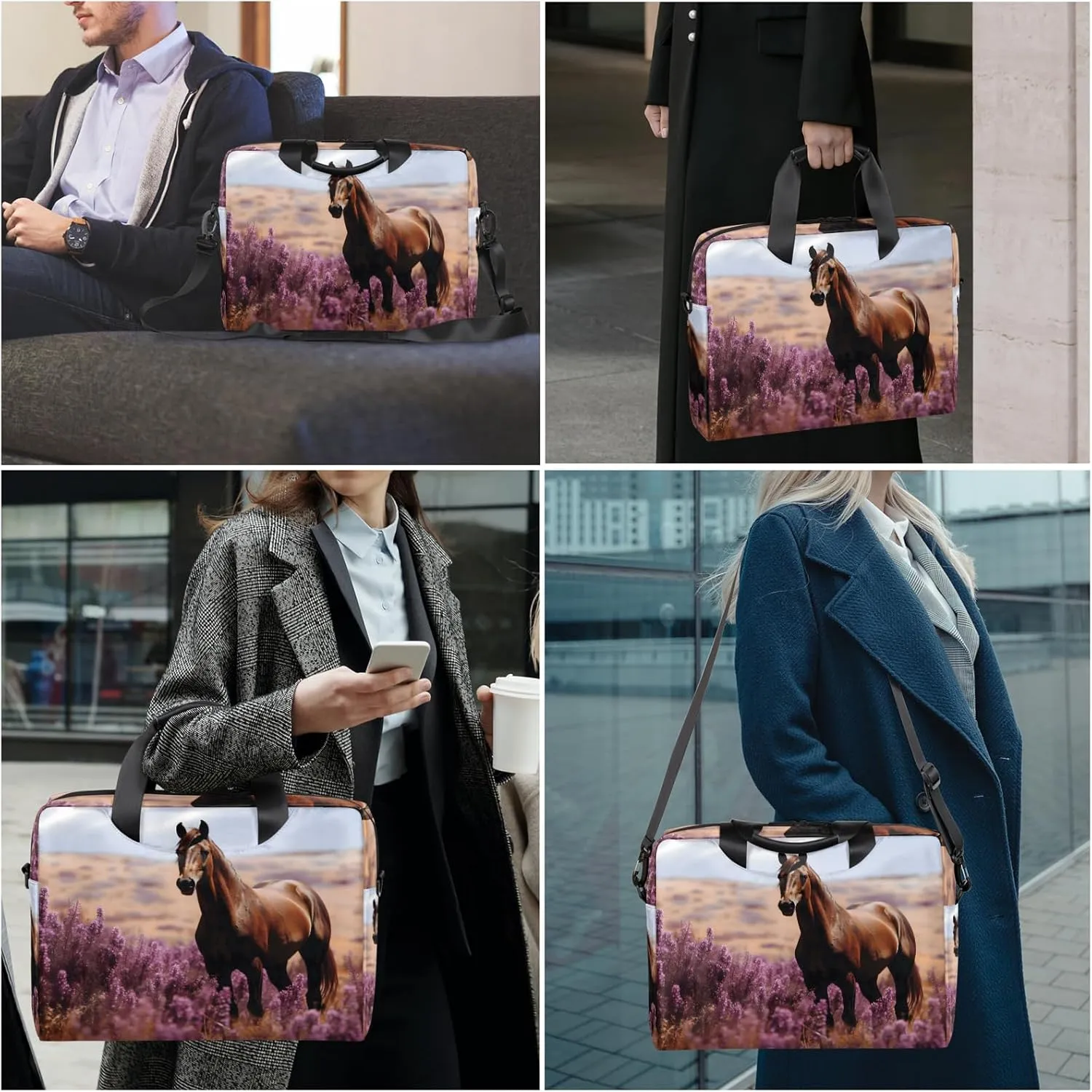 Laptop Bag 15.6 Inch Laptop Sleeve Case with Shoulder Straps Computer Slim Briefcase for Men and Women