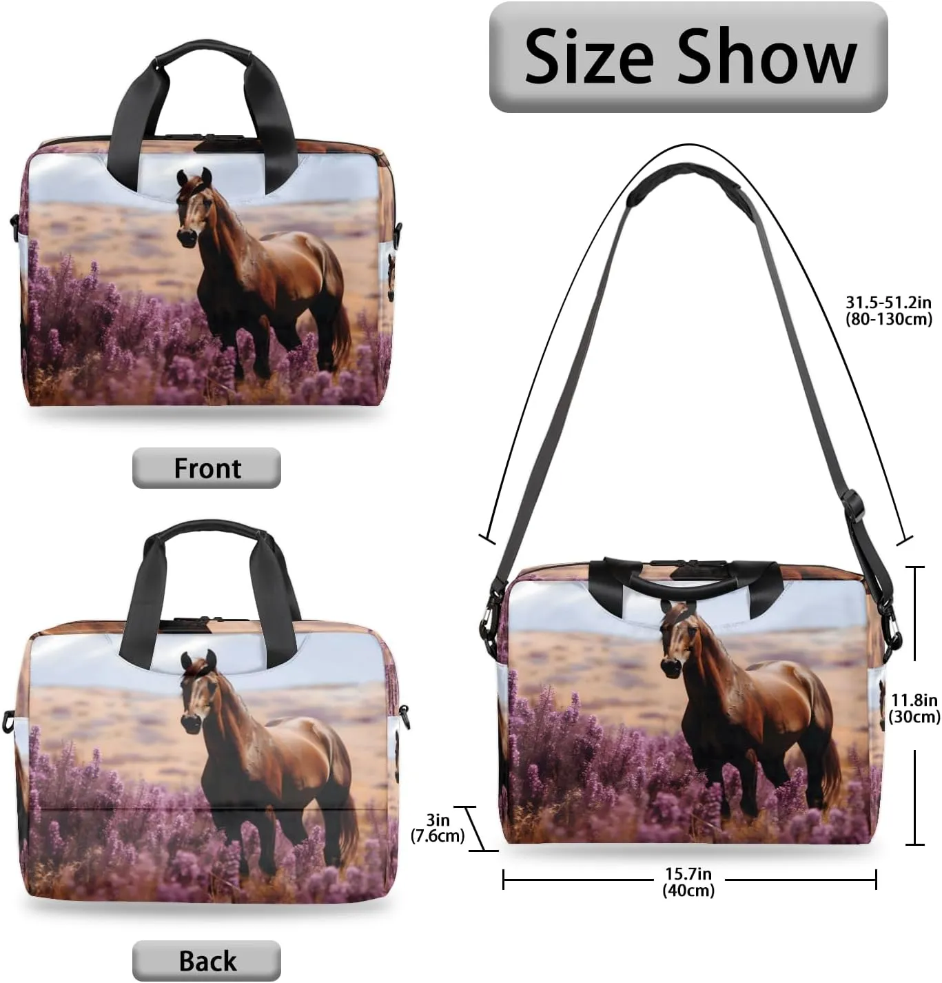 Laptop Bag 15.6 Inch Laptop Sleeve Case with Shoulder Straps Computer Slim Briefcase for Men and Women
