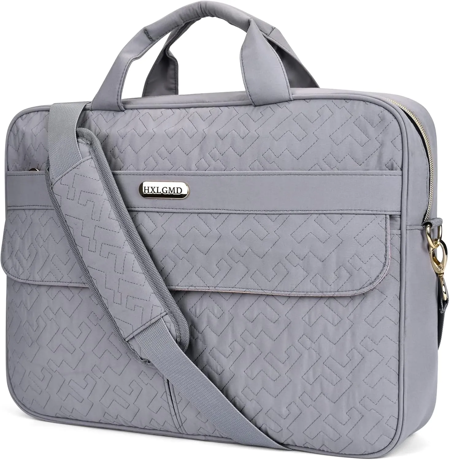 Laptop Bag 15.6 Inch Protective Laptop Shoulder Bag Computer Carrying Case Compatible with MacBook Pro 16 inch, HP, Dell, Lenovo, Asus, Messenger Office Bag with Strap - Grey