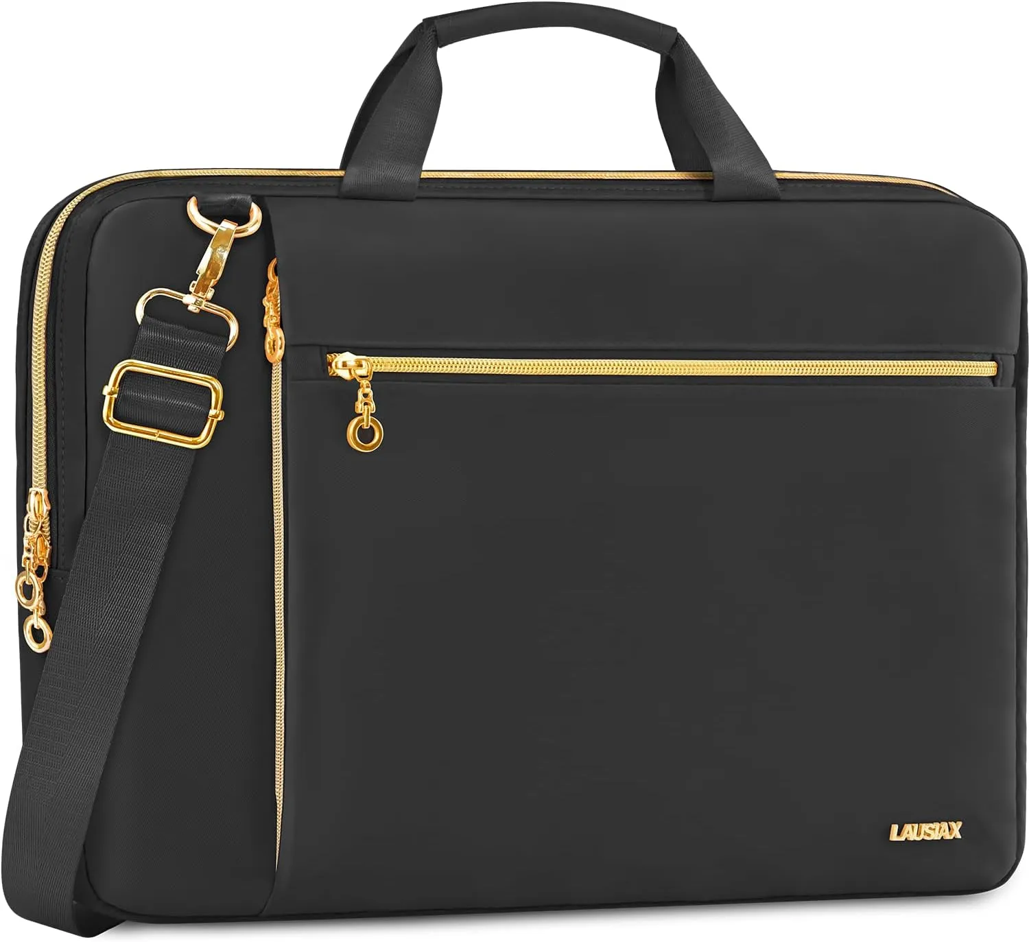 Laptop Bag Case 17 17.3 inch for Women Men Computer Briefcase Compatible with Dell XPS Inspiron, HP Pavilion Omen, LG Gram, Lenovo, ASUS, Acer, Messenger Shoulder Bag with Strap Handle, Black