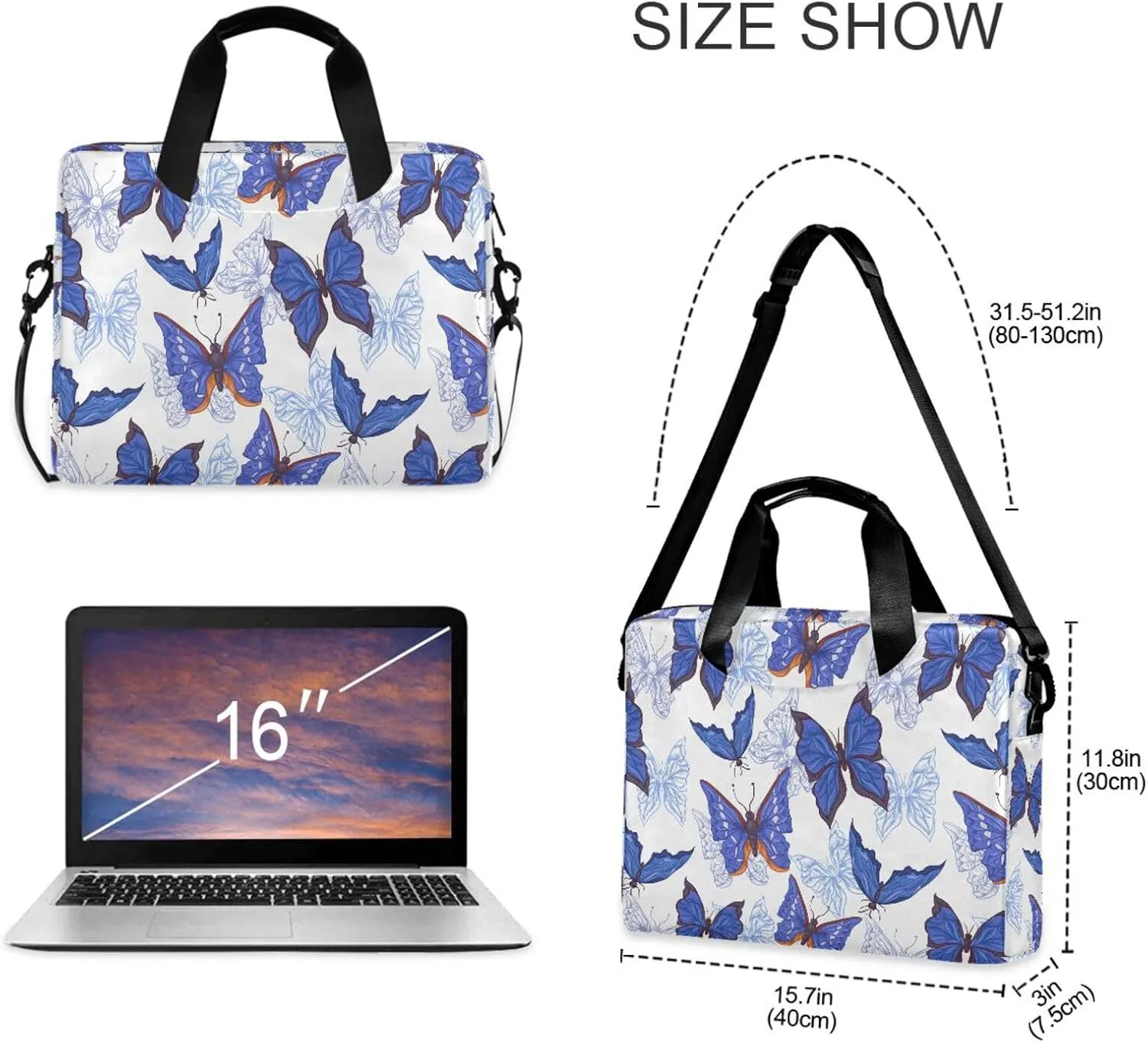 Laptop Bag Case Computer Shoulder Bag Waterproof Laptop Work Bag Crossbody Computer Shoulder Bag Carrying Case