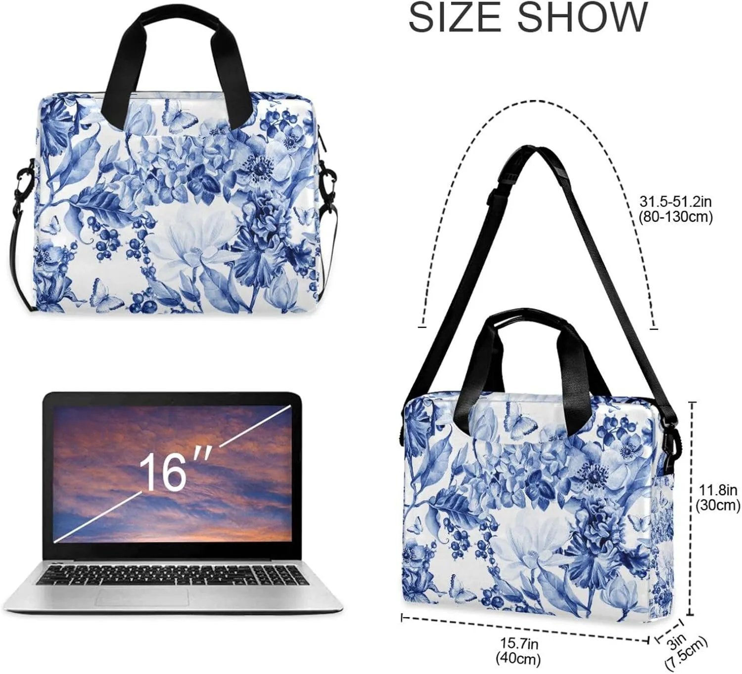 Laptop Bag Case Computer Shoulder Bag Waterproof Laptop Work Bag Crossbody Computer Shoulder Bag Carrying Case
