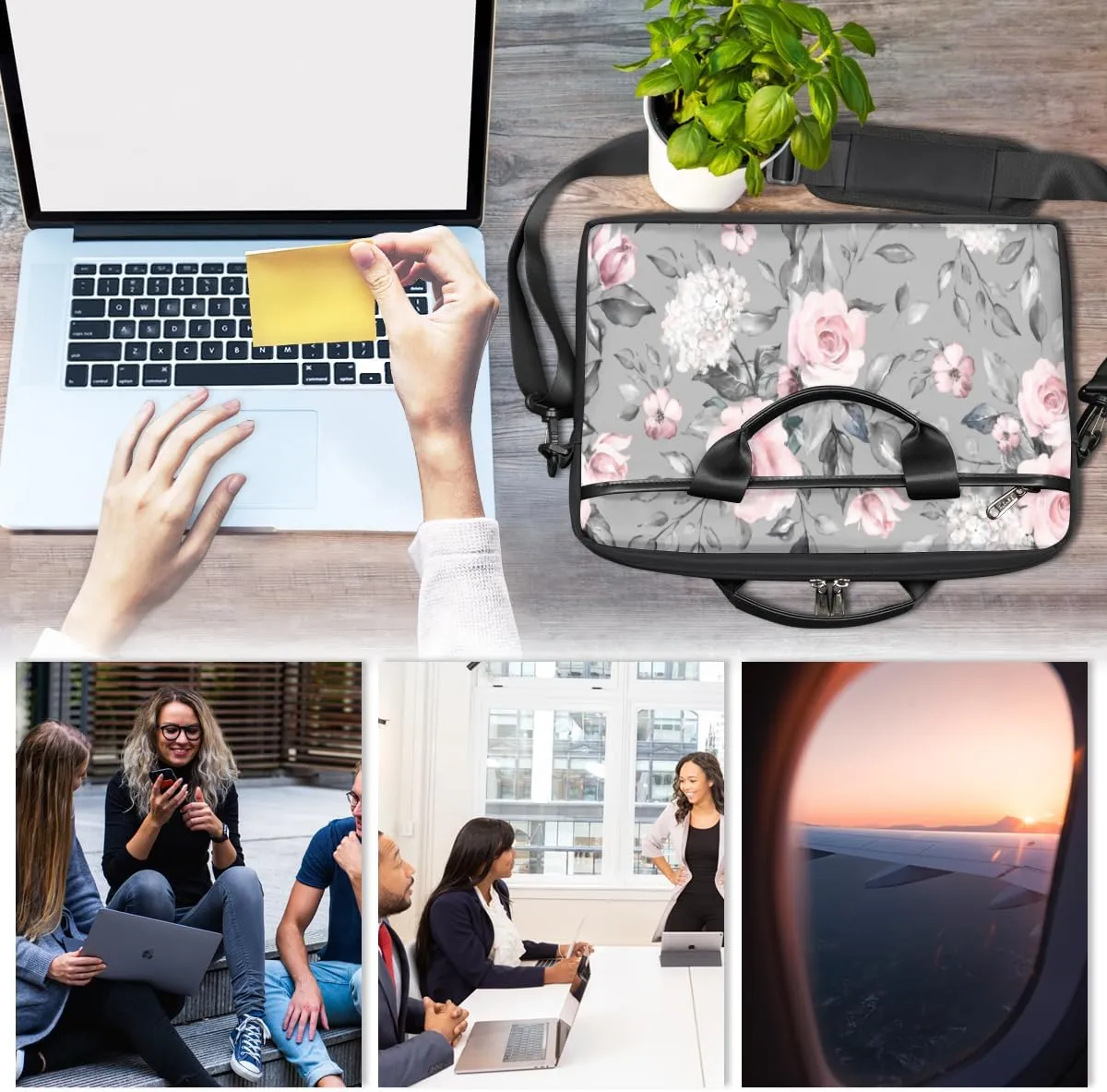 Laptop Bag Case Shoulder Messenger Carrying Bag 13 14 15 Inch Waterproof Computer Sleeve Cover
