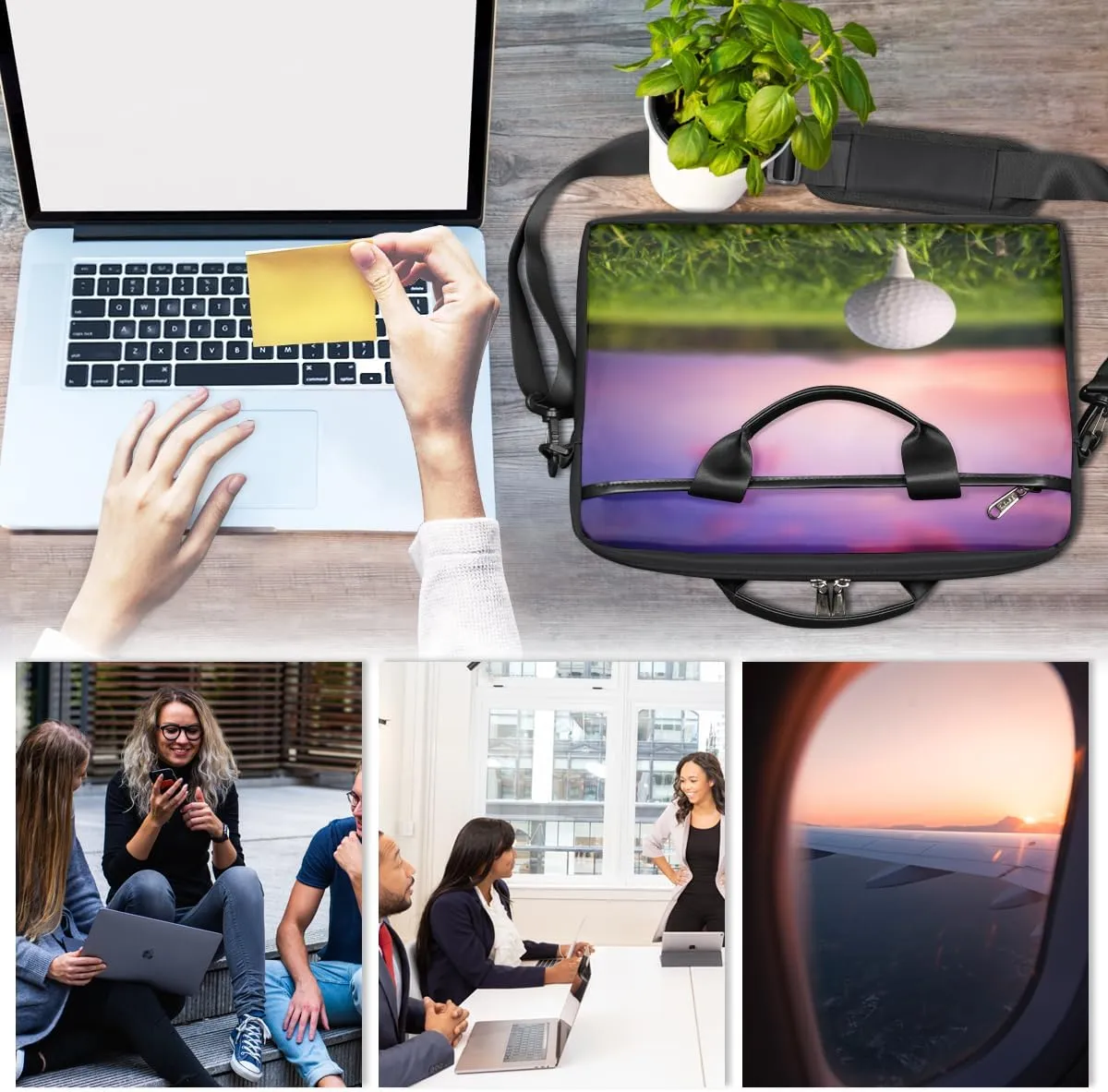 Laptop Bag Case Shoulder Messenger Carrying Bag 13 14 15 Inch Waterproof Computer Sleeve Cover