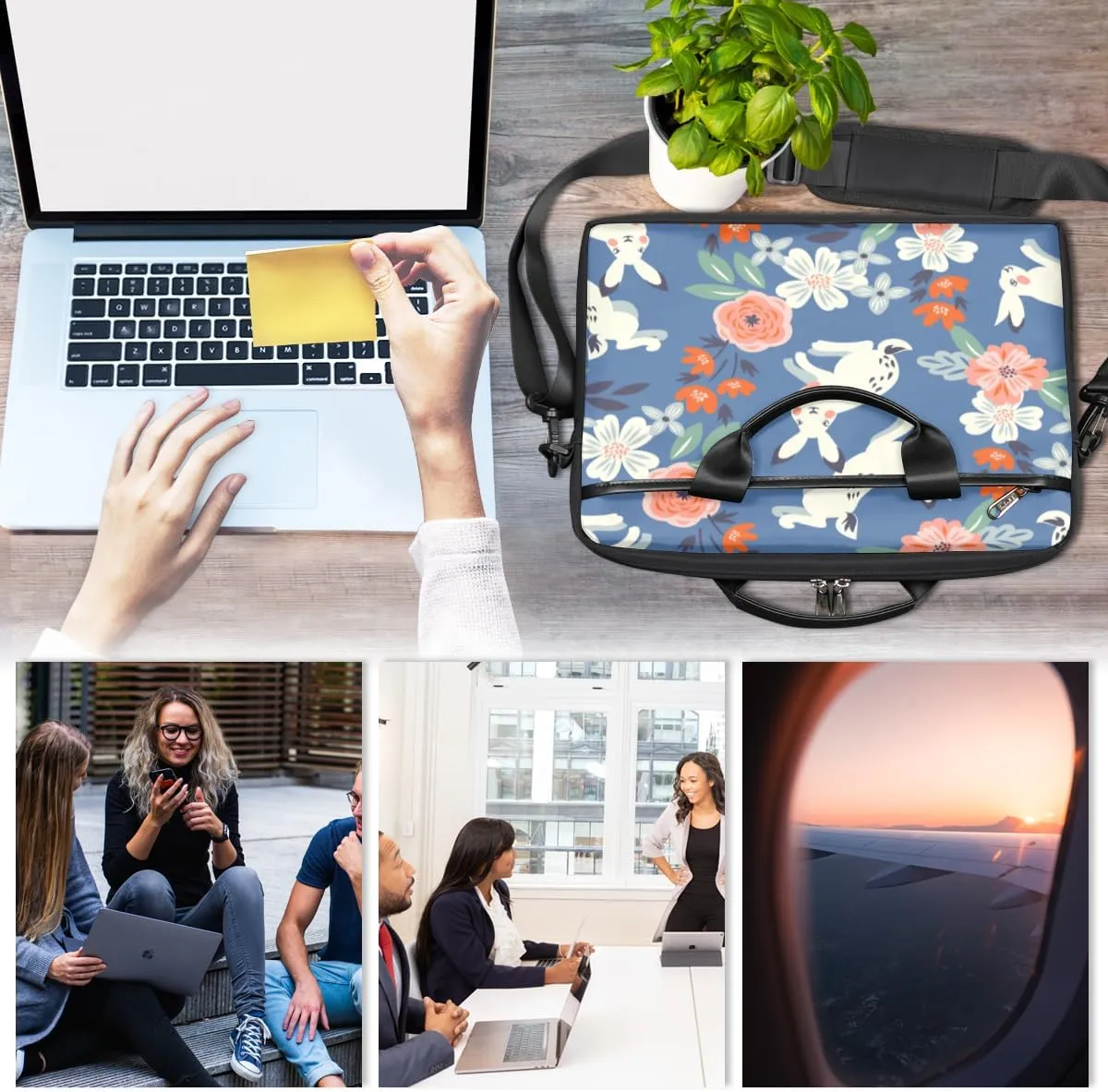 Laptop Bag Case Shoulder Messenger Carrying Bag 13 14 15 Inch Waterproof Computer Sleeve Cover
