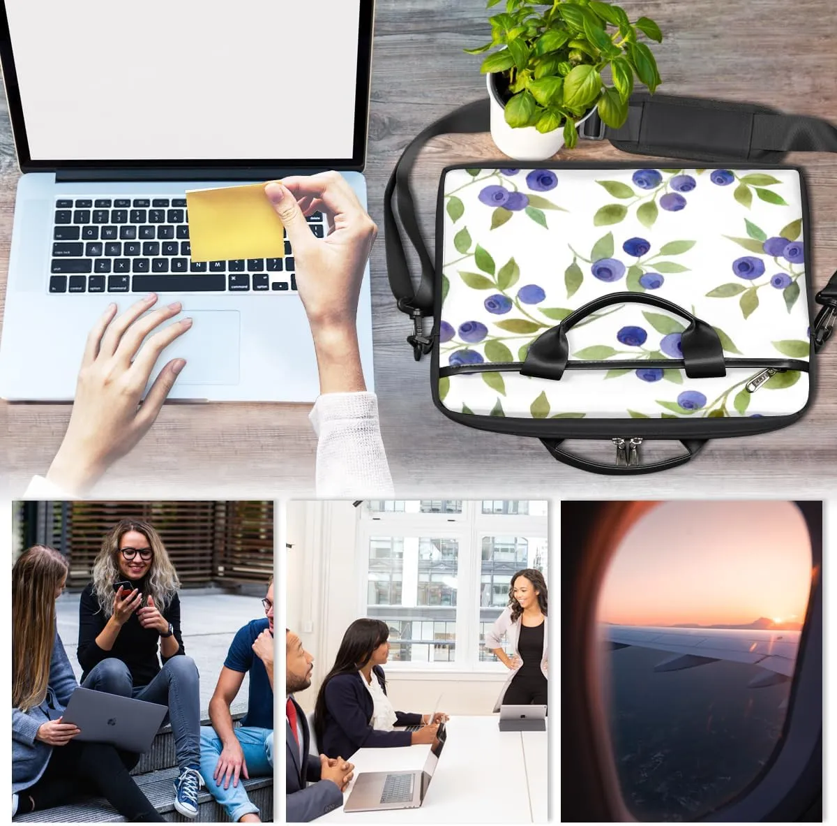 Laptop Bag Case Shoulder Messenger Carrying Bag 13 14 15 Inch Waterproof Computer Sleeve Cover