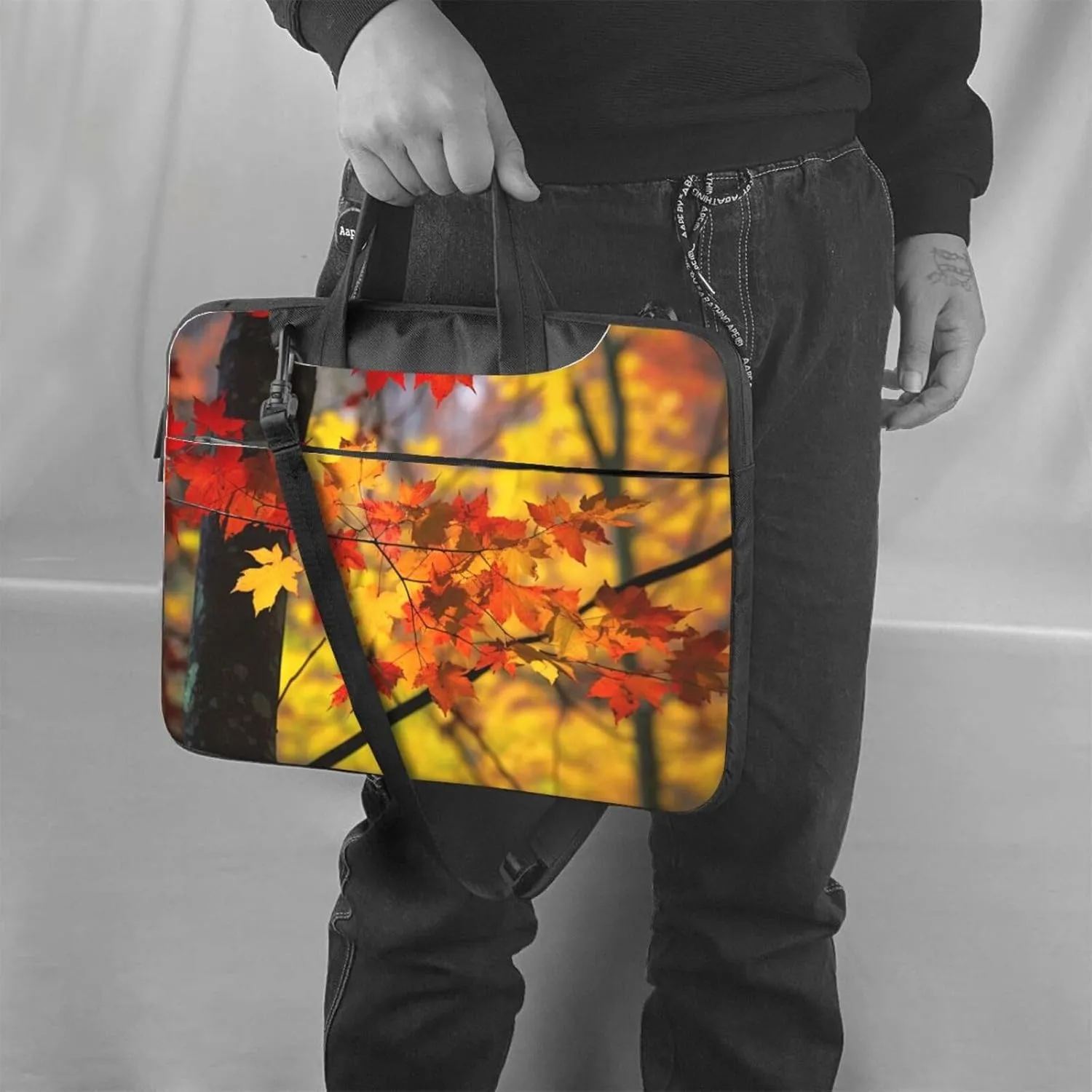 Laptop Bag fit,Skull and US Flag Laptop Briefcase, Suitable for Office School Travel
