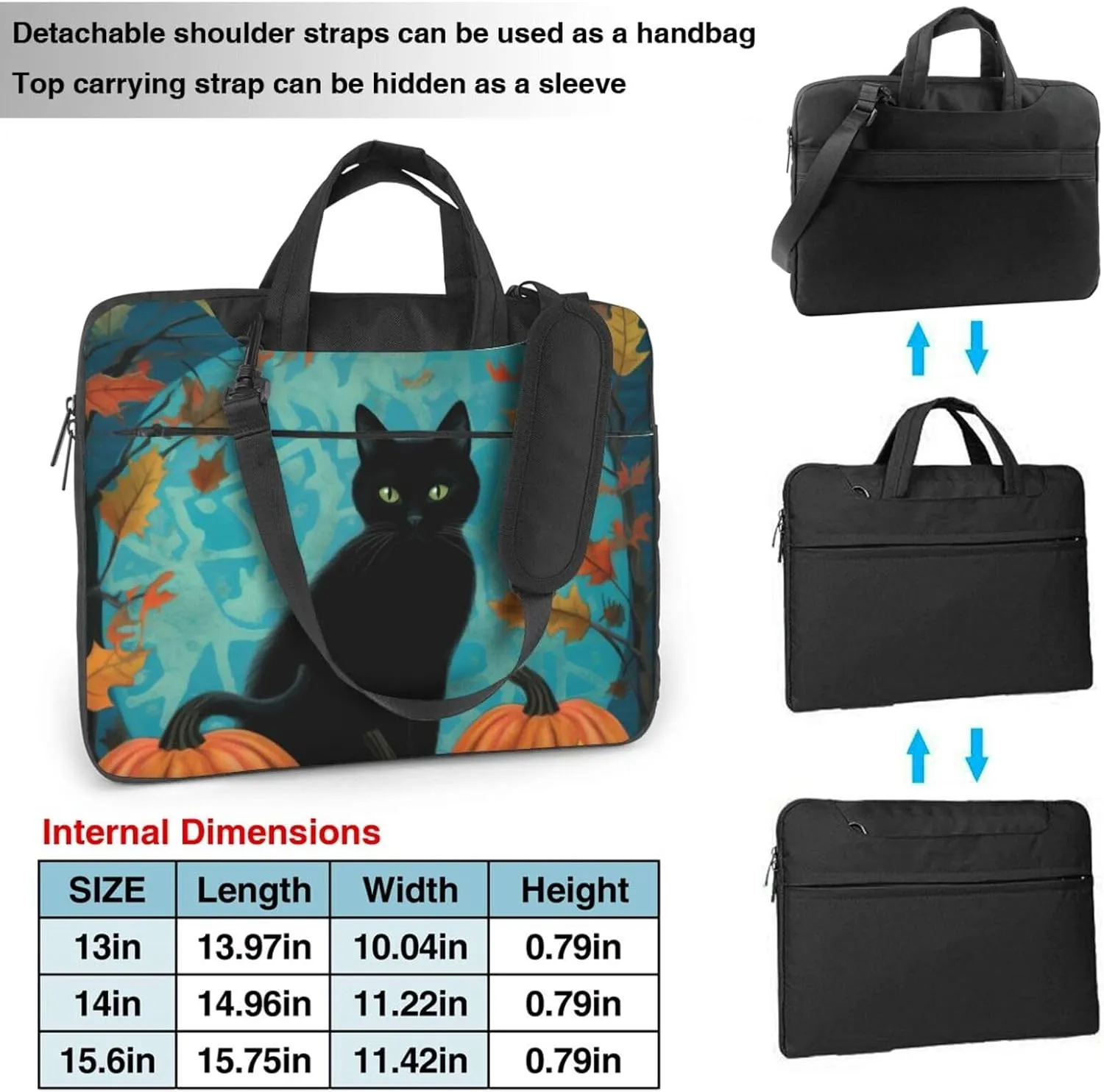 Laptop Bag fit,Thanksgiving Turkey Pumpkin Harvest Handbag CrossbodyBag, Suitable for Office School Travel