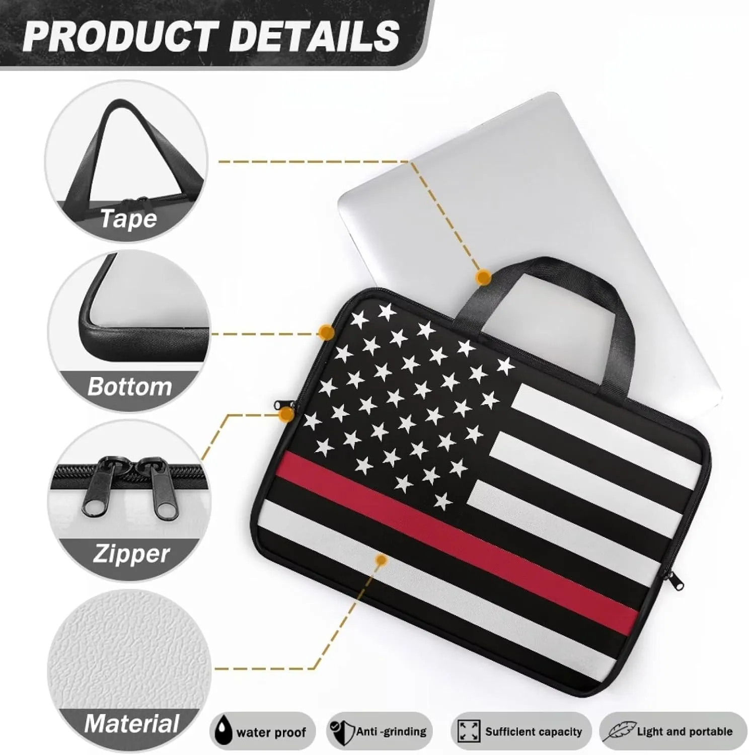 Laptop Bag for Women Men Waterproof Carrying Case Zipper Computer Handbag for Office Business 10 Inch- 17 Inch
