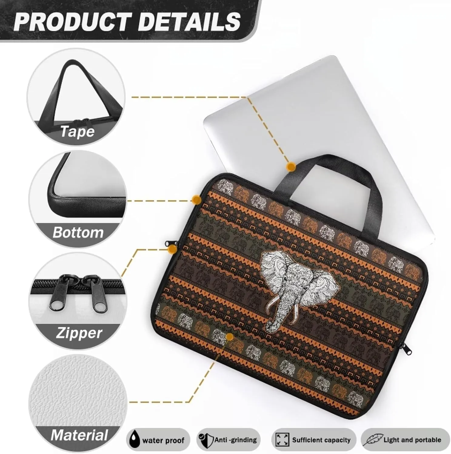 Laptop Bag for Women Men Waterproof Carrying Case Zipper Computer Handbag for Office Business 10 Inch- 17 Inch