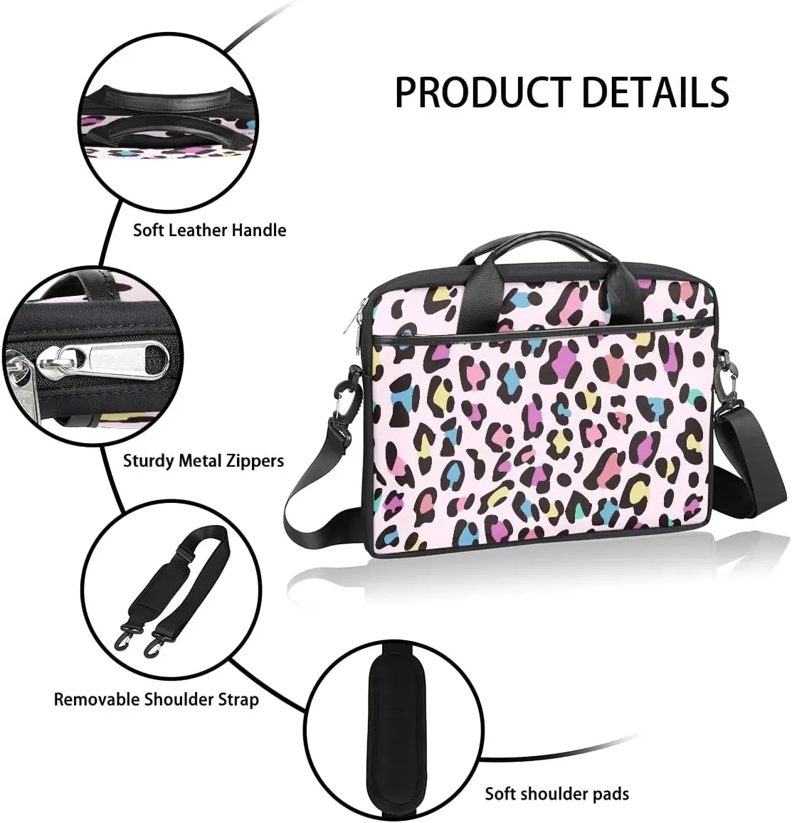 Laptop Bag Waterproof Laptop Shoulder Bag with Adjustable And Removable Shoulder Strap Fits Laptop 13-15.6 Inch