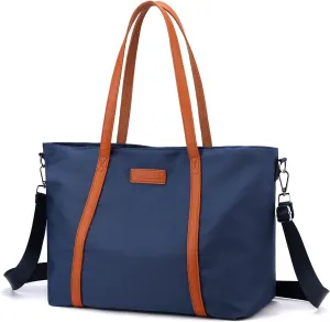 Laptop Bag Waterproof Lightweight Shoulder Tote for Women Nylon Briefcase Computer Work Handbag Fits 15.6 inch