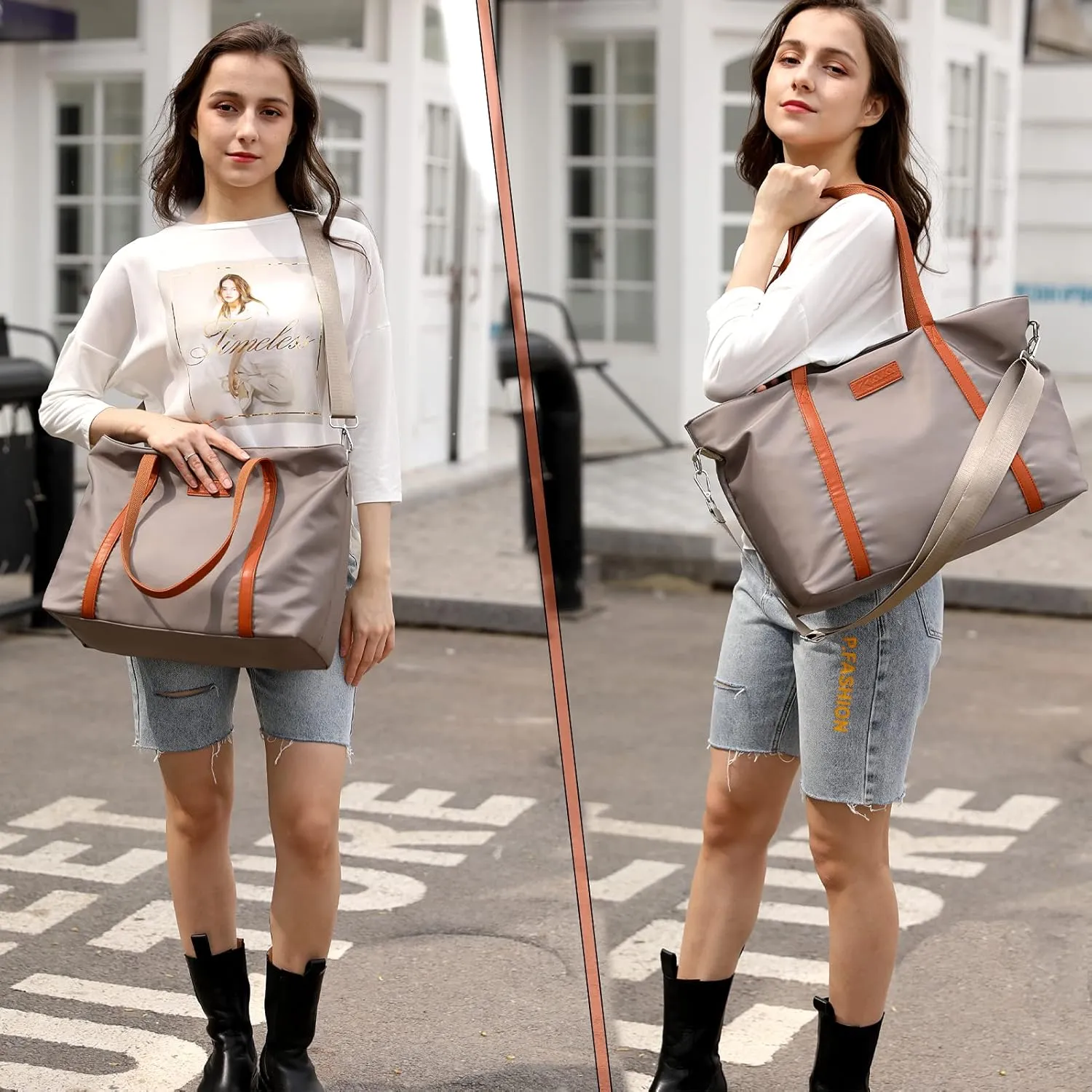 Laptop Bag Waterproof Lightweight Shoulder Tote for Women Nylon Briefcase Computer Work Handbag Fits 15.6 inch