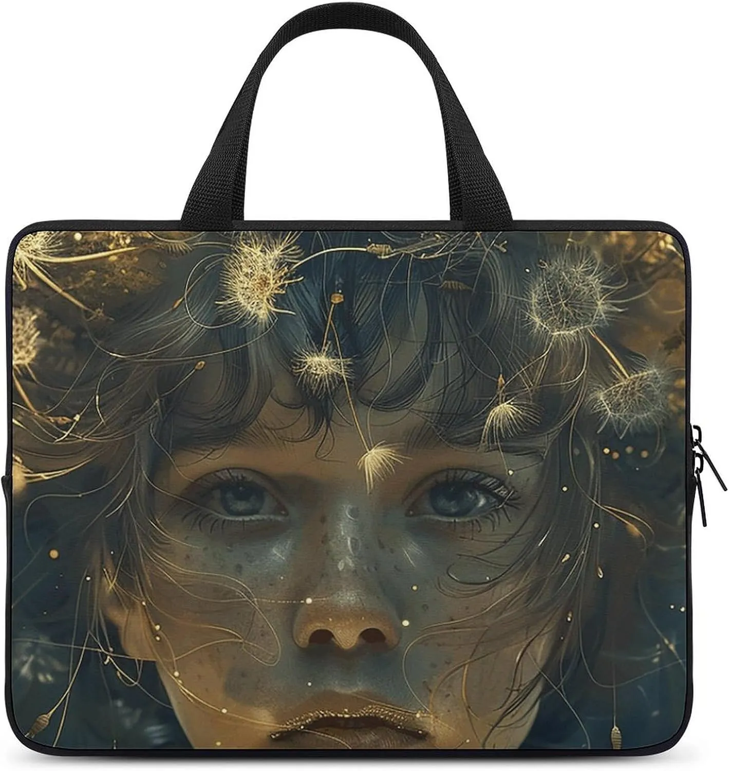 Laptop Shoulder Bag 10inch Laptop Bag Computer Bag Dandelion Girl Art Messenger Bag for Unisex