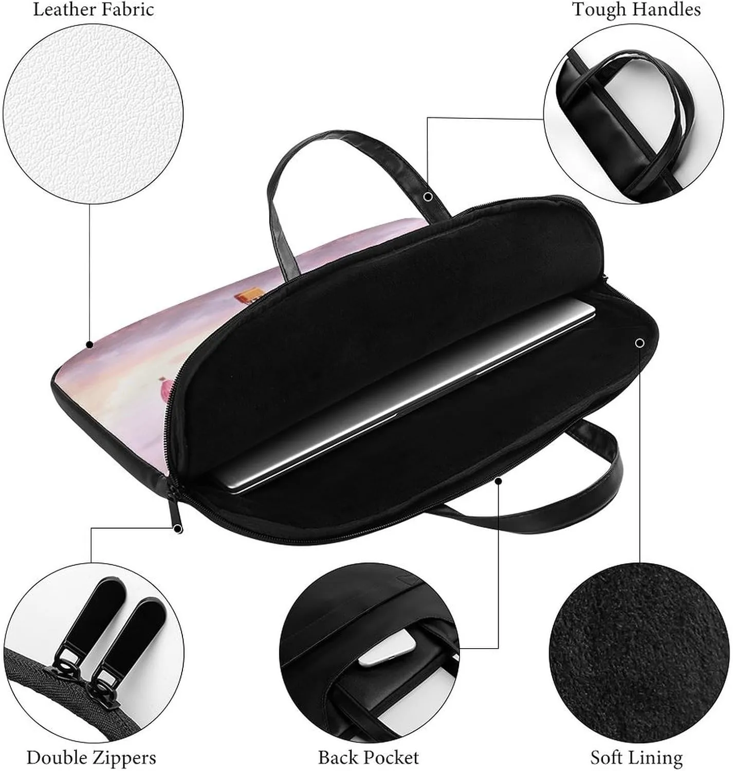 Laptop Shoulder Bag 16.5 Inch Laptop Bag Lovely Alpaca Computer Bag Messenger Bag for Men Women