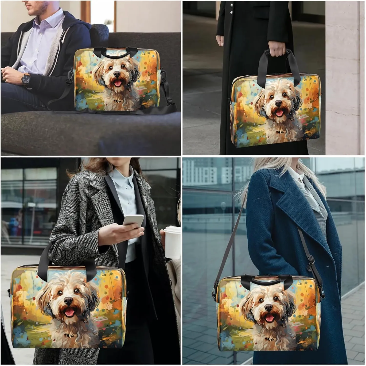 Laptop Shoulder Bag Compatible with Handle, Messenger Shoulder Case for Laptop or Tablet, Laptop Carrying Case