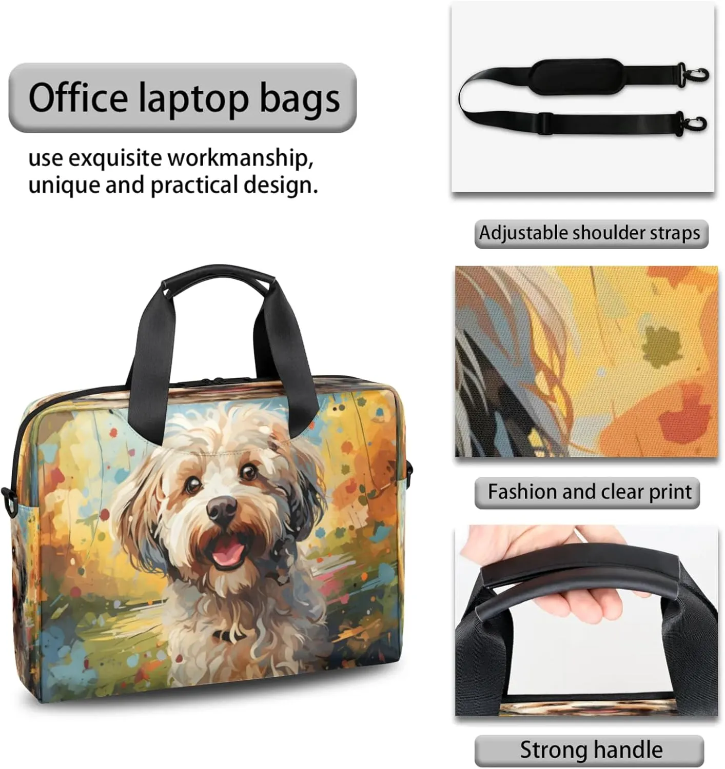 Laptop Shoulder Bag Compatible with Handle, Messenger Shoulder Case for Laptop or Tablet, Laptop Carrying Case