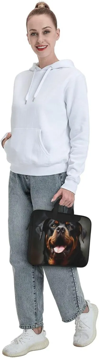 Laptop Shoulder Bag Laptop Bag Computer Bag Cool Rottweiler Dog Art Messenger Bag for Unisex