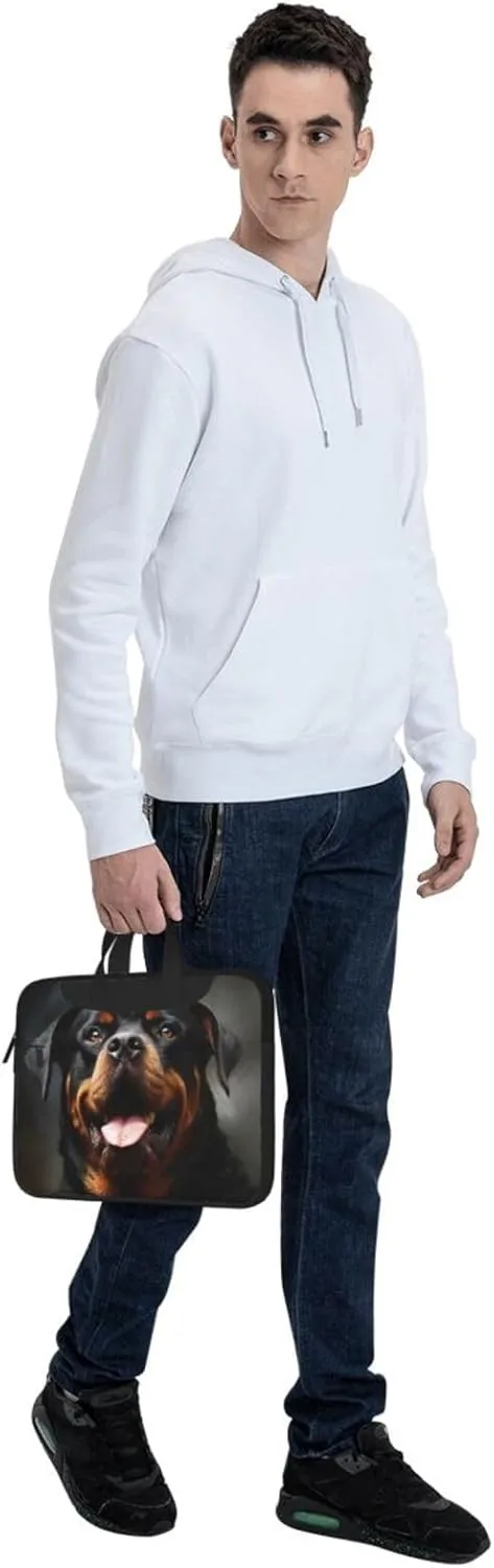 Laptop Shoulder Bag Laptop Bag Computer Bag Cool Rottweiler Dog Art Messenger Bag for Unisex