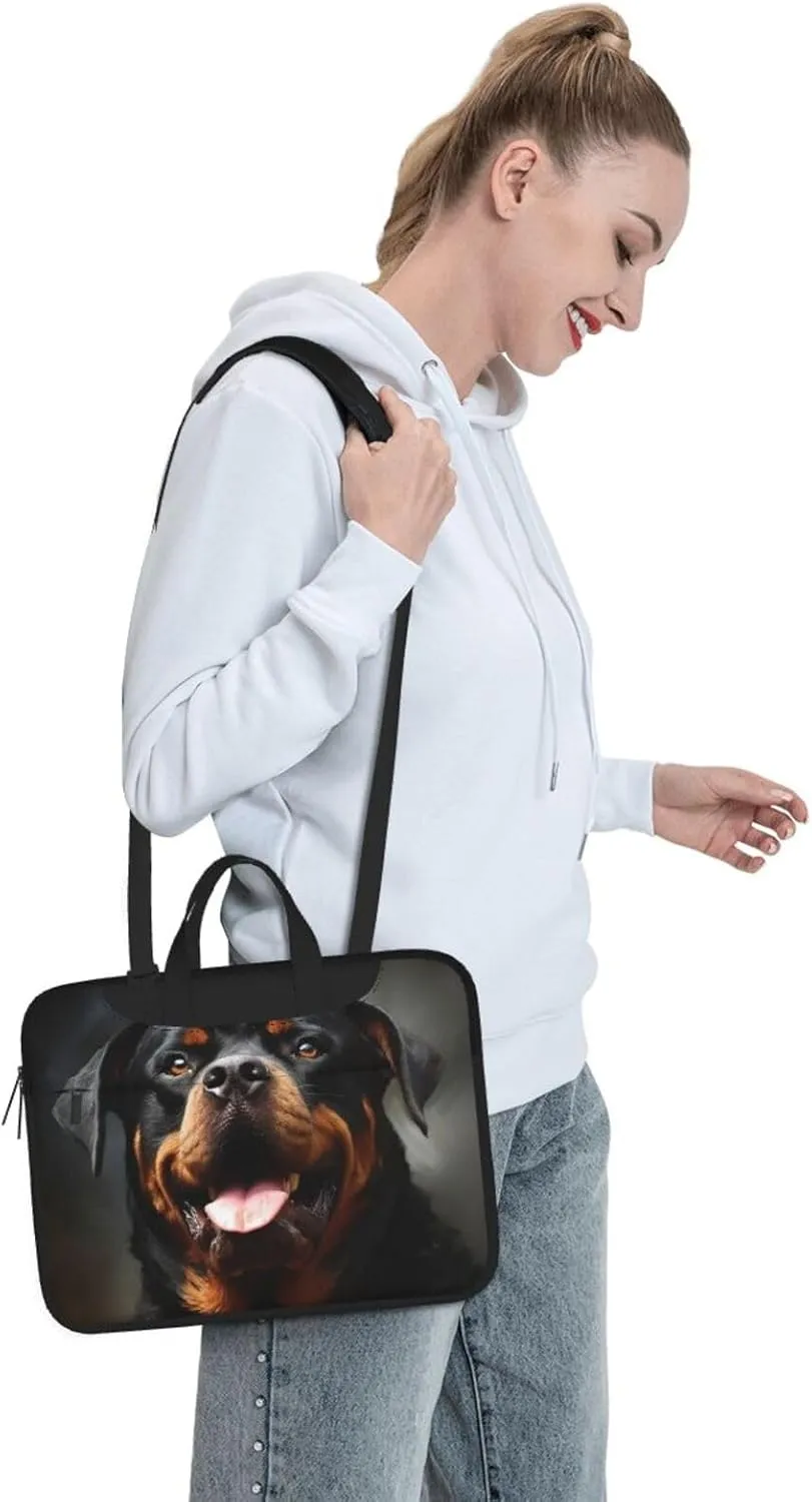 Laptop Shoulder Bag Laptop Bag Computer Bag Cool Rottweiler Dog Art Messenger Bag for Unisex