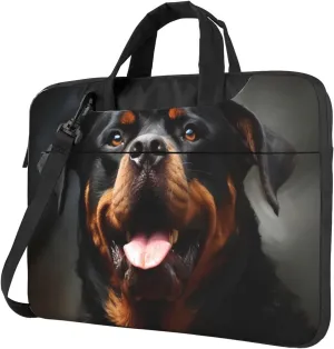 Laptop Shoulder Bag Laptop Bag Computer Bag Cool Rottweiler Dog Art Messenger Bag for Unisex
