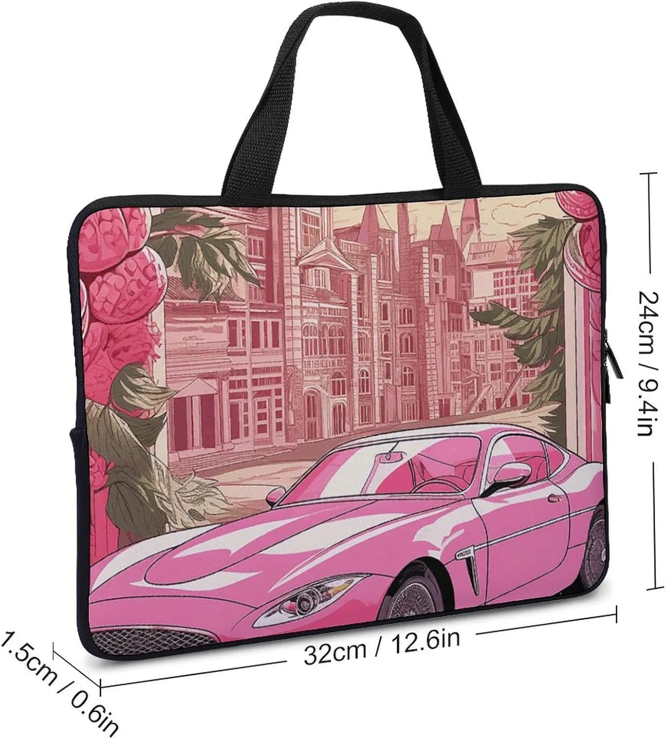 Laptop Shoulder Bag Laptop Bag Computer Bag Peach Groceries Art Messenger Bag for Unisex