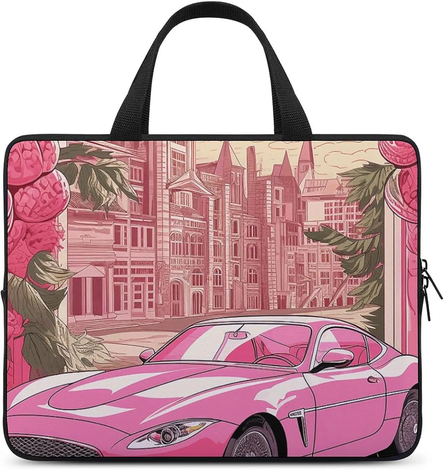 Laptop Shoulder Bag Laptop Bag Computer Bag Peach Groceries Art Messenger Bag for Unisex