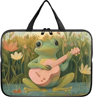 Laptop Sleeve Case Bag 13 inch, Frog Guitar Slim Carrying Case Durable Handbag Travel Laptop Bag for 13 inch MacBook Air M3/M2/Pro M2/ 13" iPad Pro/Air M4/M2 2024