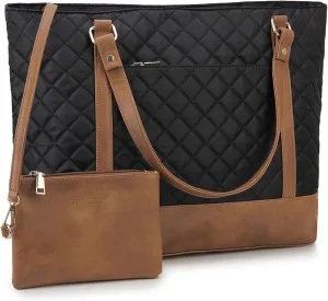 Laptop Tote Bag for Women, 15.6 Inch Computer Shoulder Bag Teacher Work Bag Travel Purse with Small Pouch VONXURY
