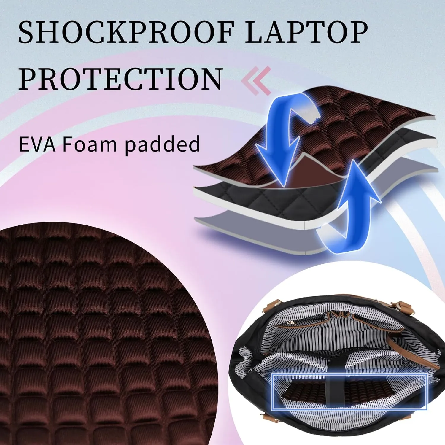 Laptop Tote Bag for Women, 15.6 Inch Computer Shoulder Bag Teacher Work Bag Travel Purse with Small Pouch VONXURY